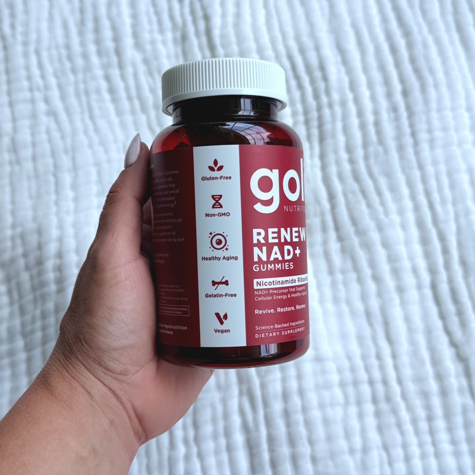 Goli Nutrition Renew NAD+ Gummies Nicotinamide Riboside 60 Count Vegan Non-GMO