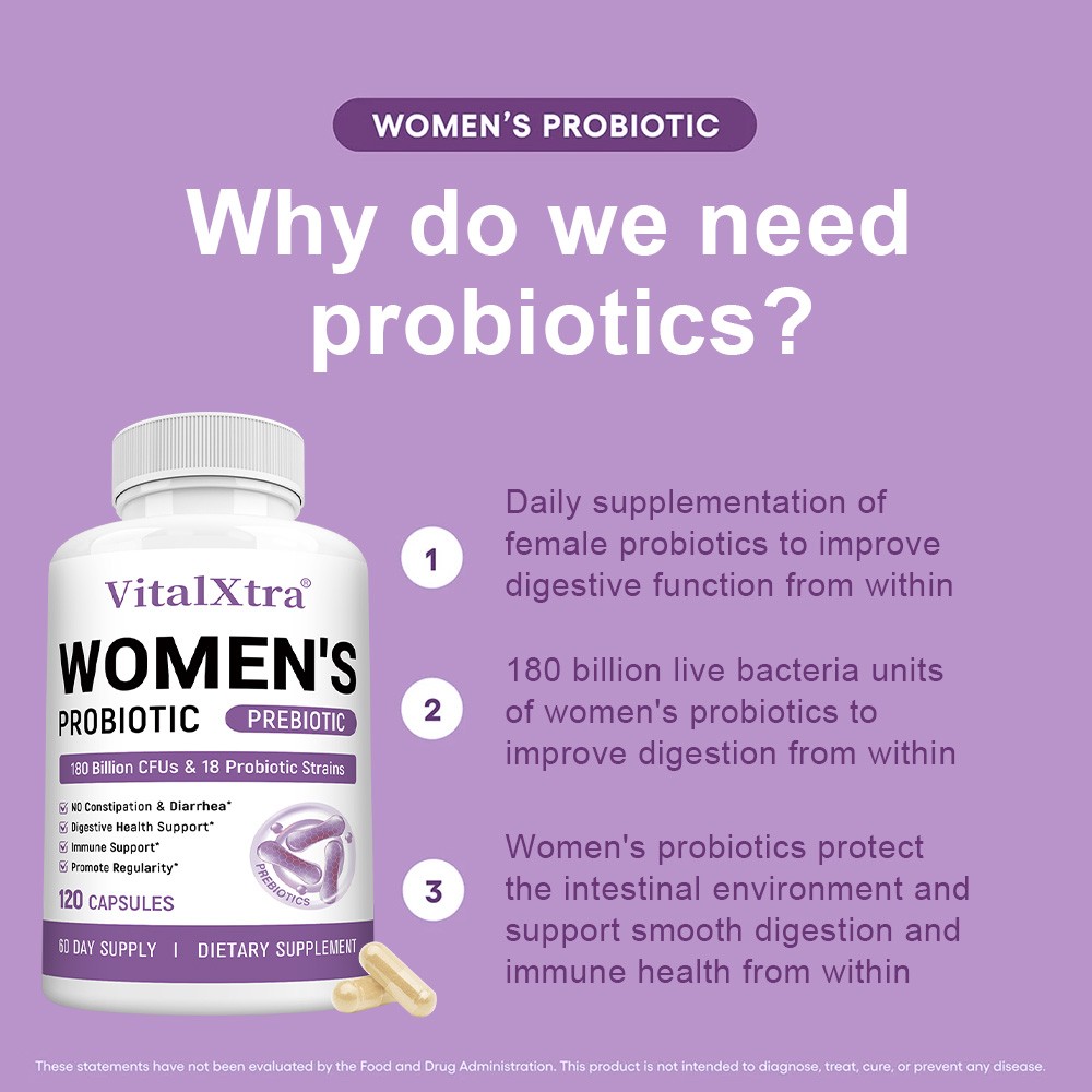 3in1 Women Probiotic Complex for Gut Digestion,Vaginal&Urinary Wellness 120 Caps