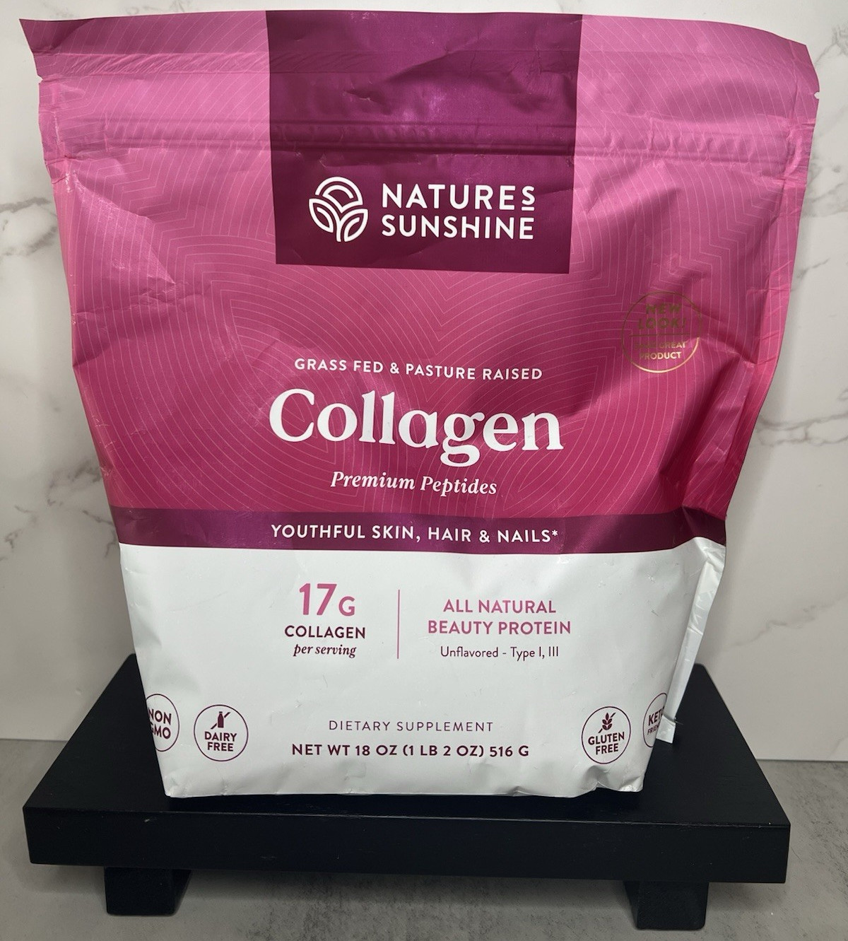 Nature’s Sunshine Collagen Peptides Unflavored Grass Fed 18 oz Exp 04/2027