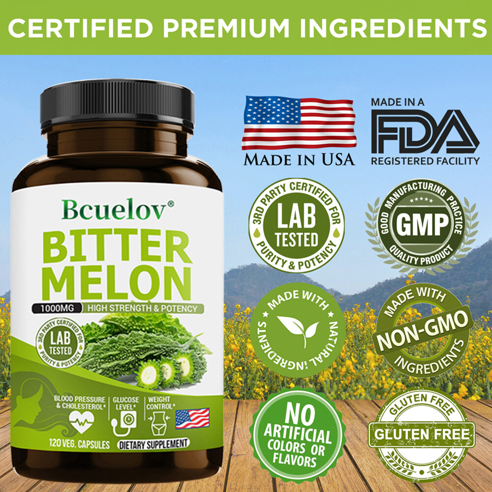 Bitter Melon Extract 1000mg – Healthy Blood Pressure Cholesterol Weight Loss