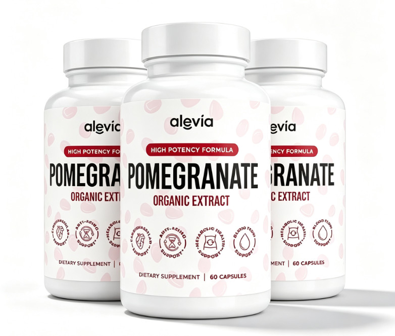 Alevia Pomegranate Capsules 60ct Organic Extract Antioxidant 1-5 pack