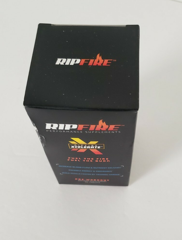 RipFire Xcelerate Pre-Workout Muscle Energy Burn Supplement NEW 90 Tablets L13