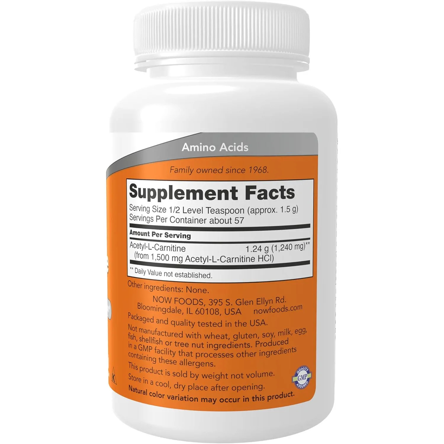 NOW Foods ALC (Acetyl-L-Carnitine) Pure Powder,Brain&Nerve Cell Function,3Oz