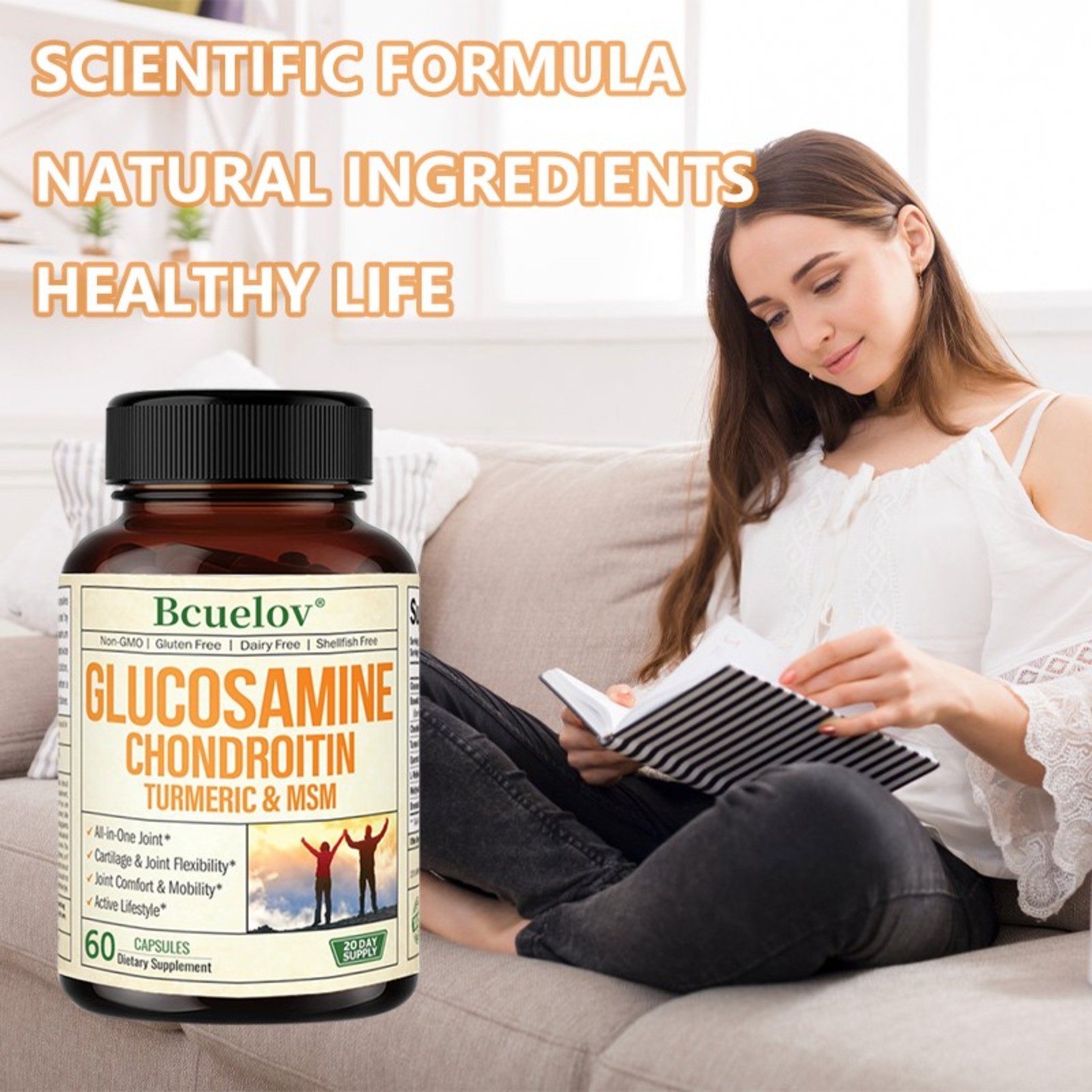 Triple Strength 2100mg Glucosamine Chondroitin MSM With Turmeric Joint Support