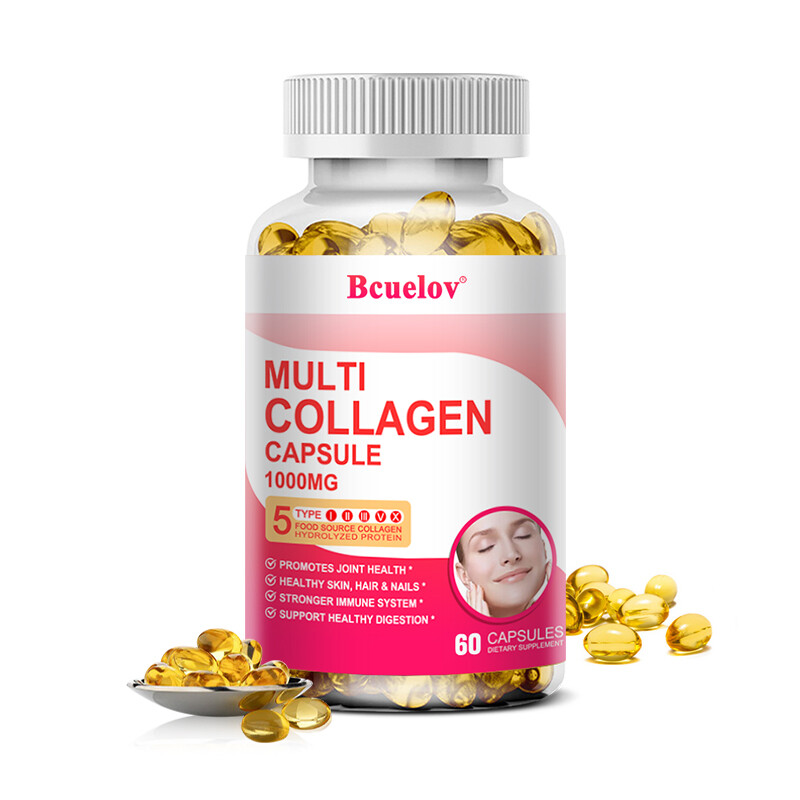 Multi Collagen Peptides Capsules-Hydrolyzed Protein Peptides (Type I,II,III,V,X)