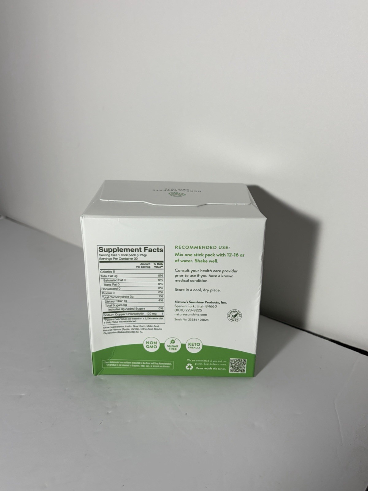 Nature’s Sunshine Extra Strength Chlorophyll Detox Stick Packs Crisp Apple 30