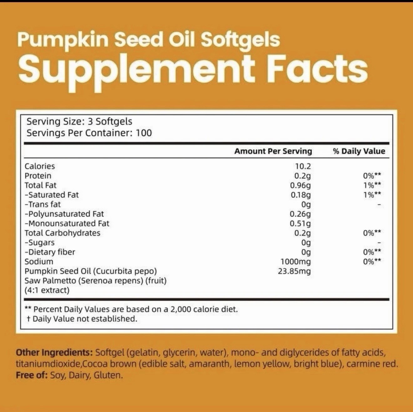 2 Pack Natural Pumpkin Seed Oil with Saw Palmetto Capsules, Pure Virgin Oil