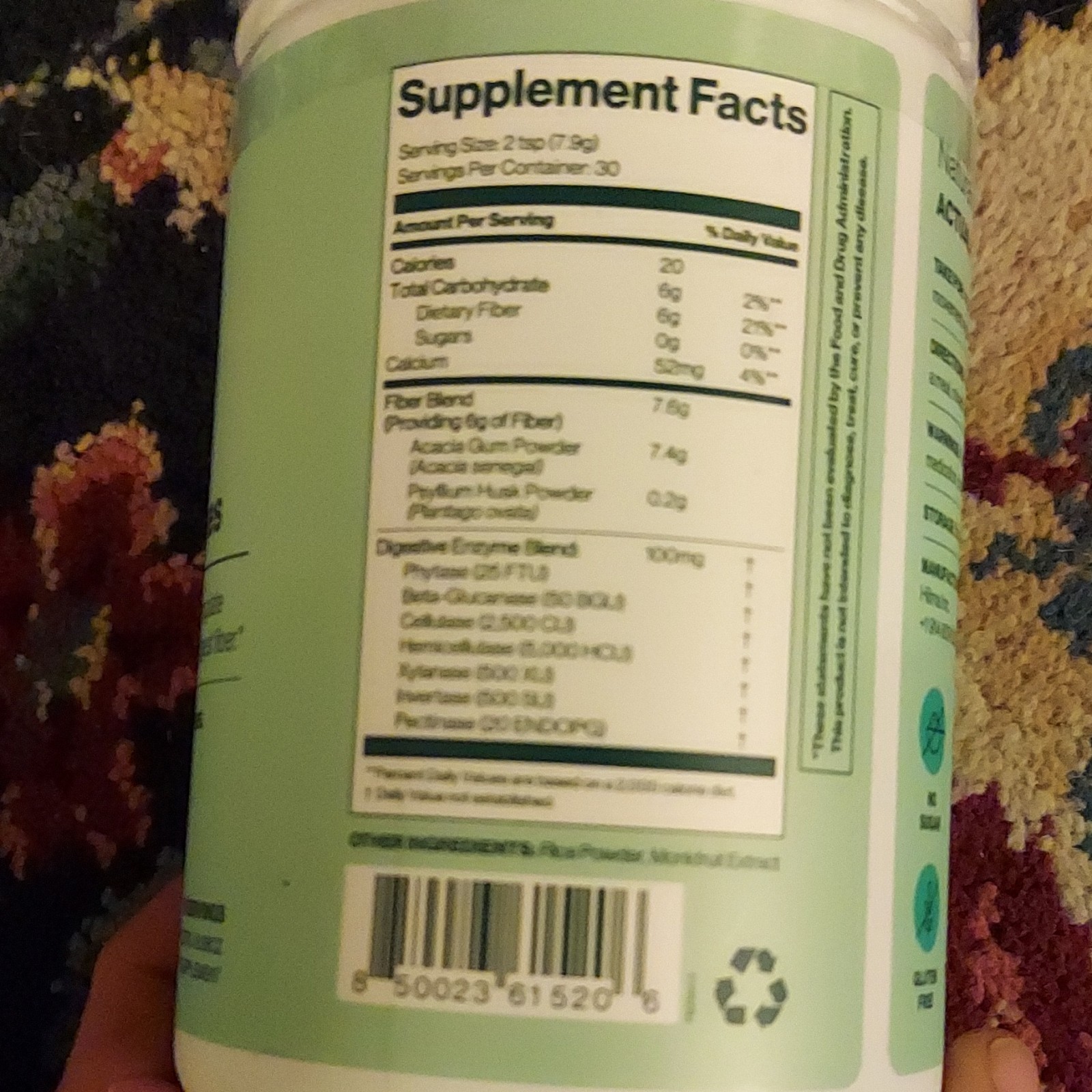 Hilma Daily Fiber Digestive Enzymes Powder 8.5oz Gluten-Free Neutral Flavor