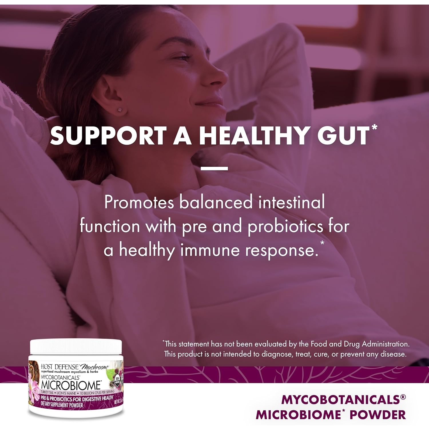 Host Defense Mushrooms MycoBotanicals Microbiome, Powder, 3.5 Ounces
