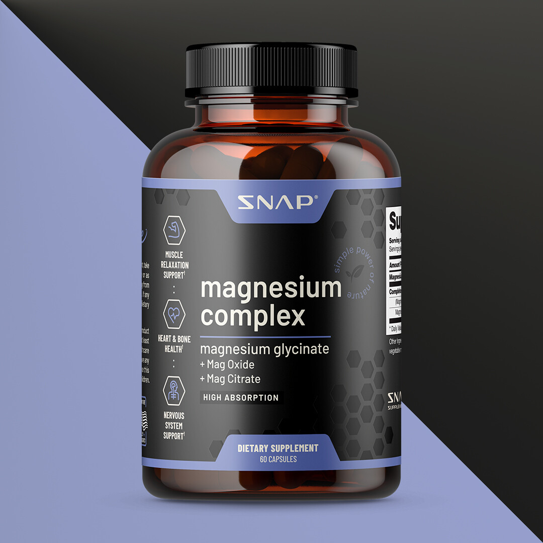 Magnesium Glycinate Natural Capsules Muscle Relaxer, Heart & Bone Health – 60ct
