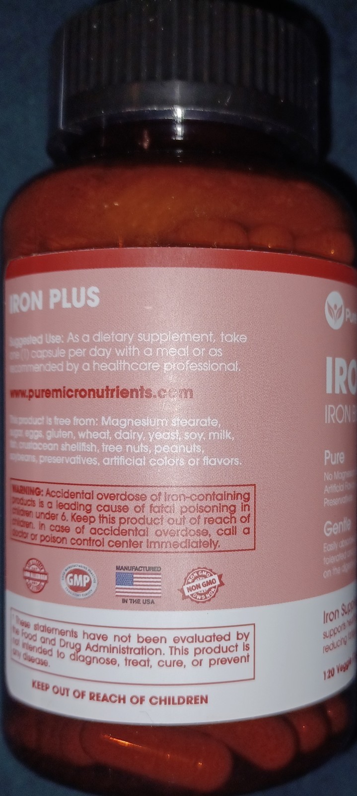 Pure Micronutrients Gentle Chelate Iron Bisglycinate Plus Supplement For Women