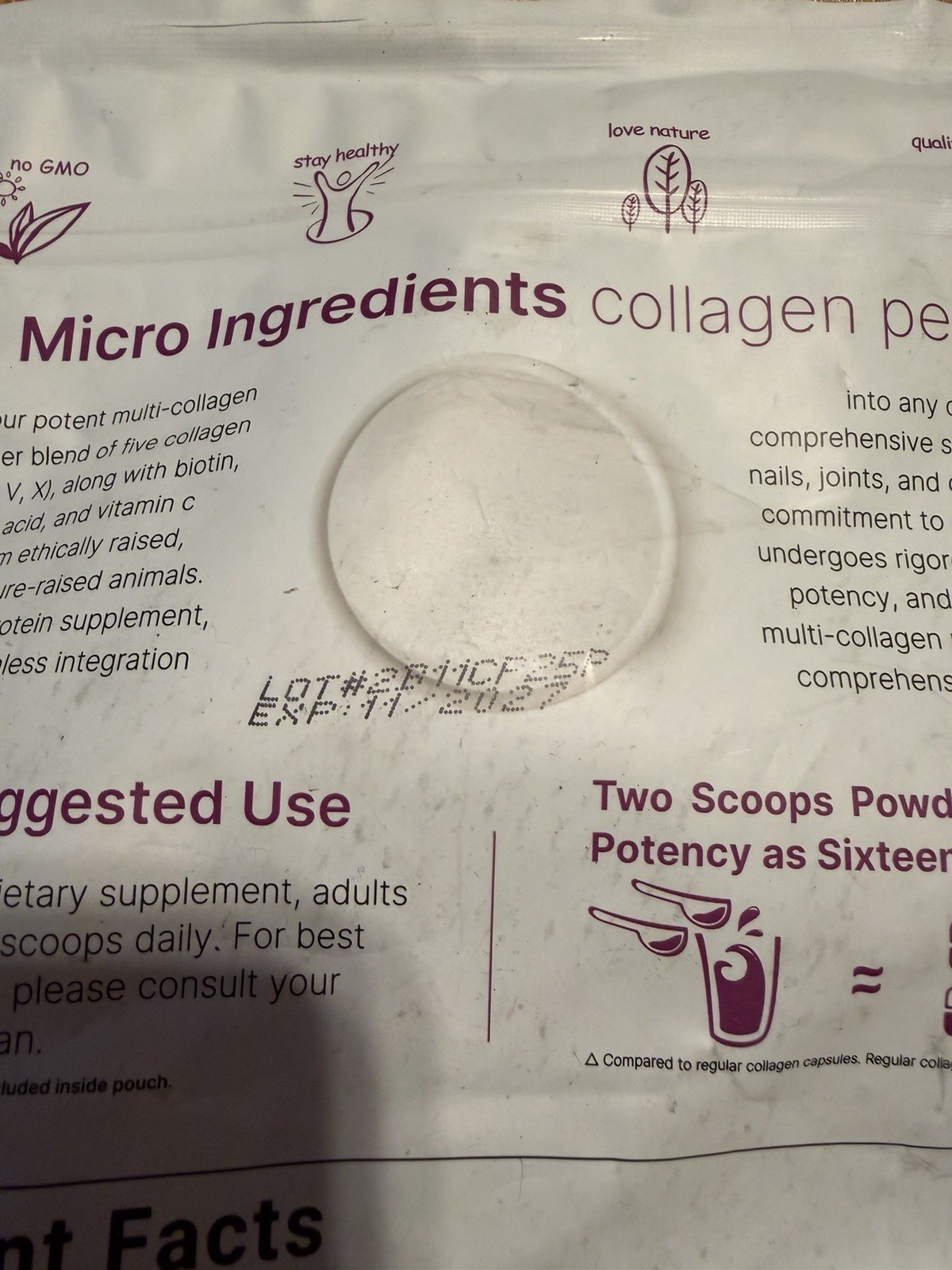 micro ingredients Multi Collagen Peptides Types I II III V X Unflavored 2lb