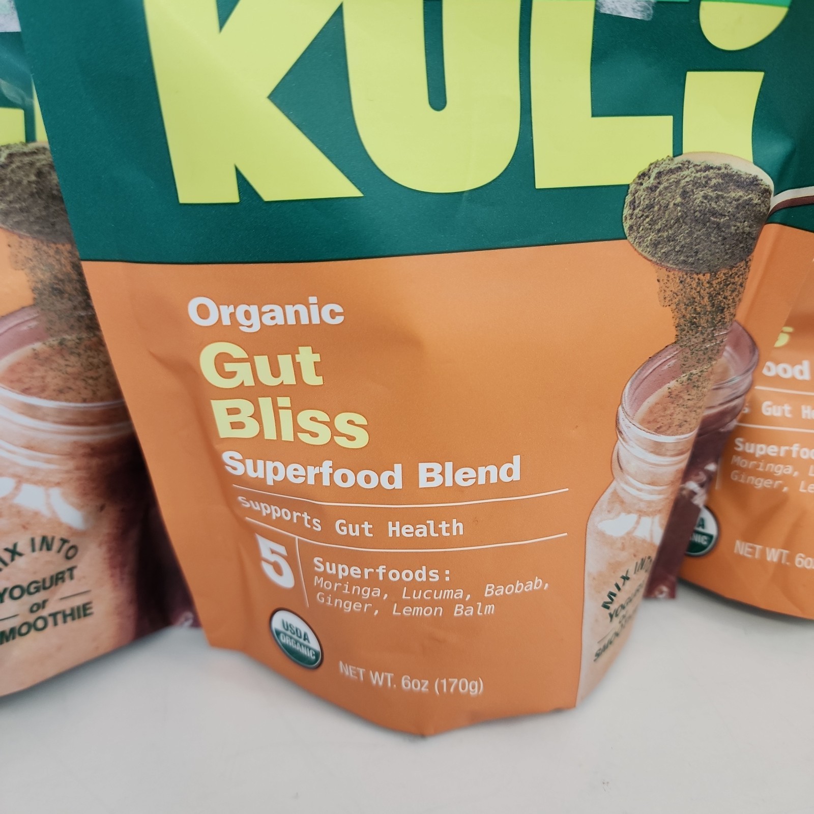 3 Kuli Kuli Organic Gut Bliss Superfood Blend 6oz Ea Exp 11/26