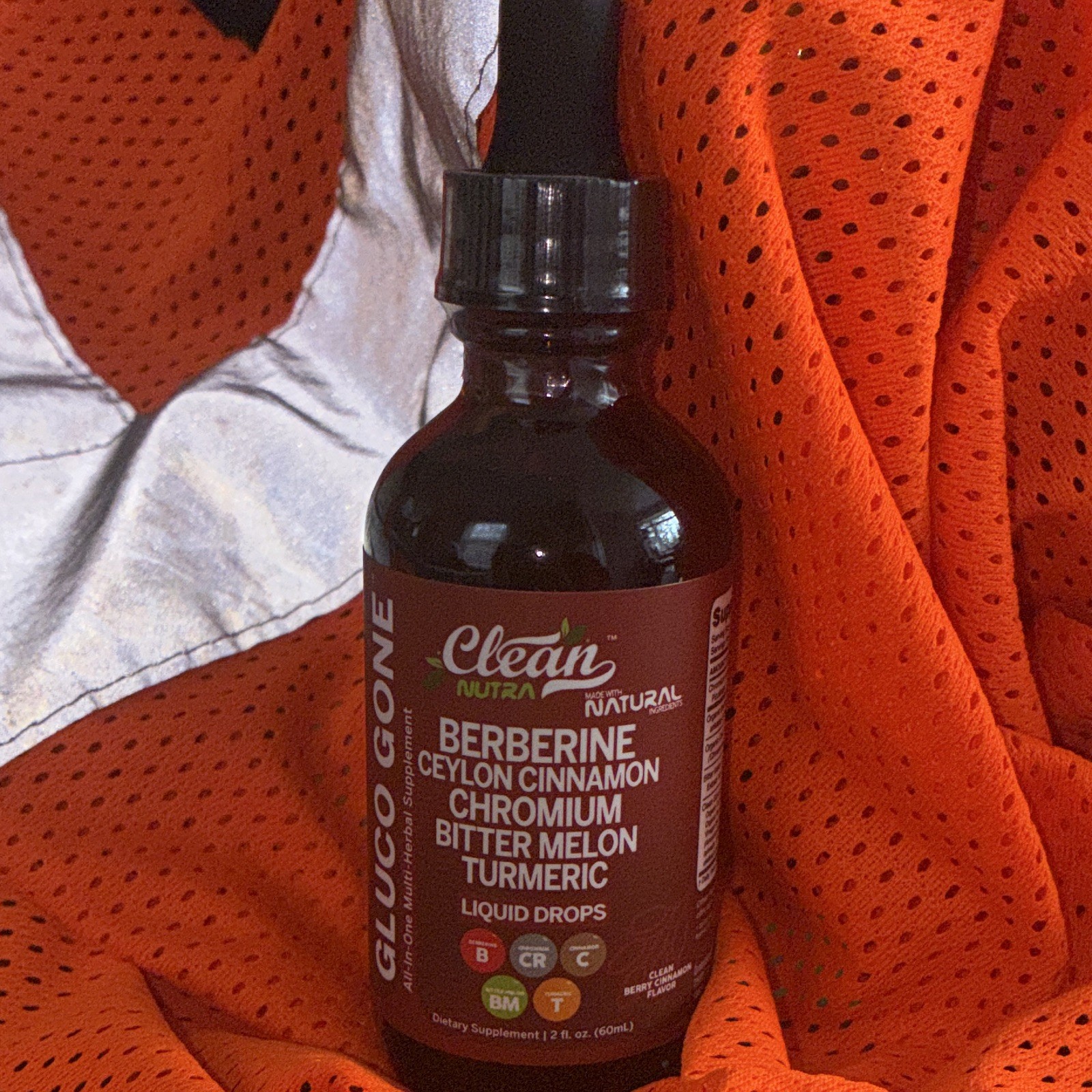 Clean Nutra Berberine+Ceylon Cinnamon+Chromium Liquid Drops, 2 fl oz Berry