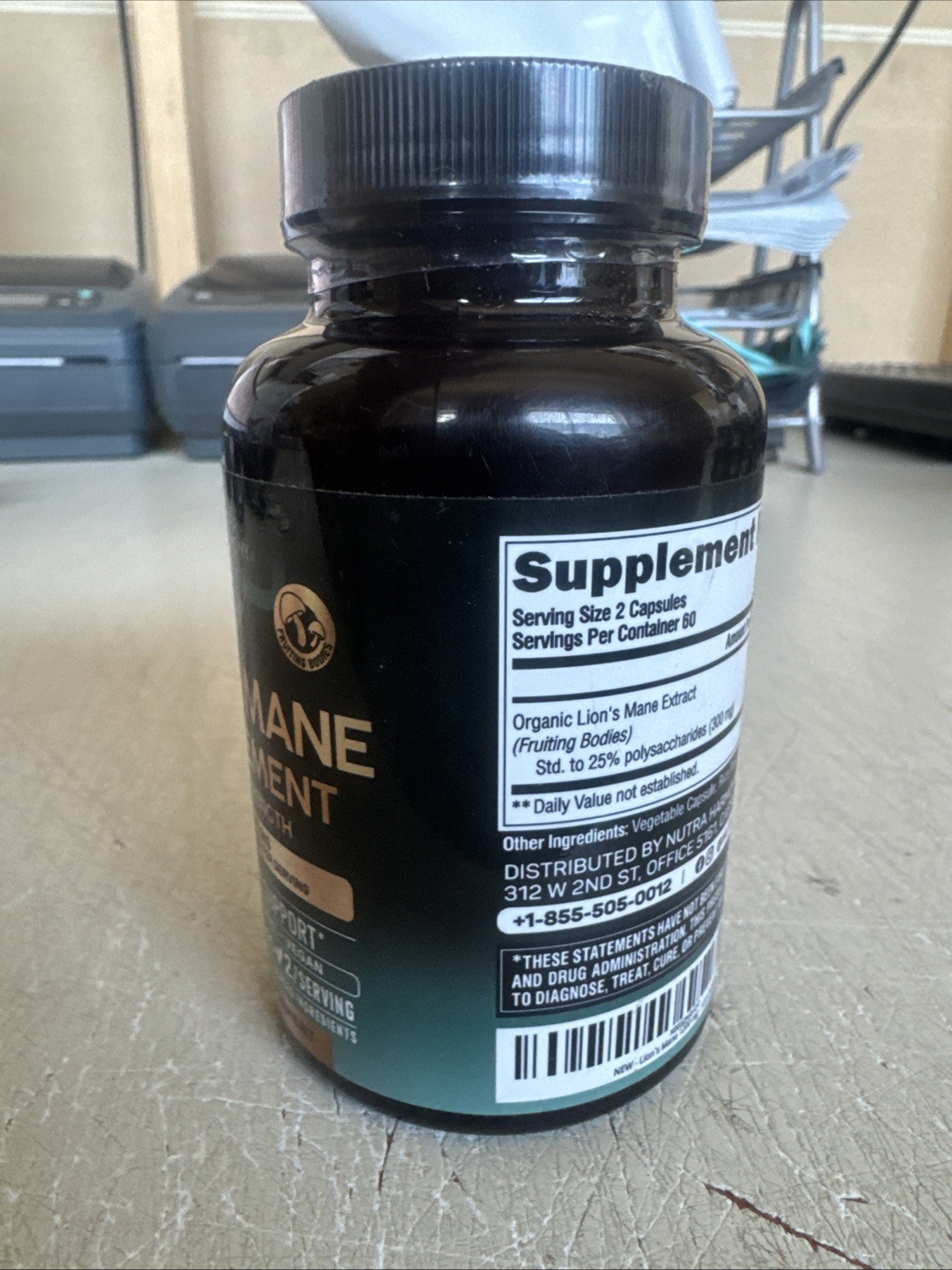 Nutra Harmony Lion’s Mane Supplement – 1200mg – 120 Capsules – EXP 6/27