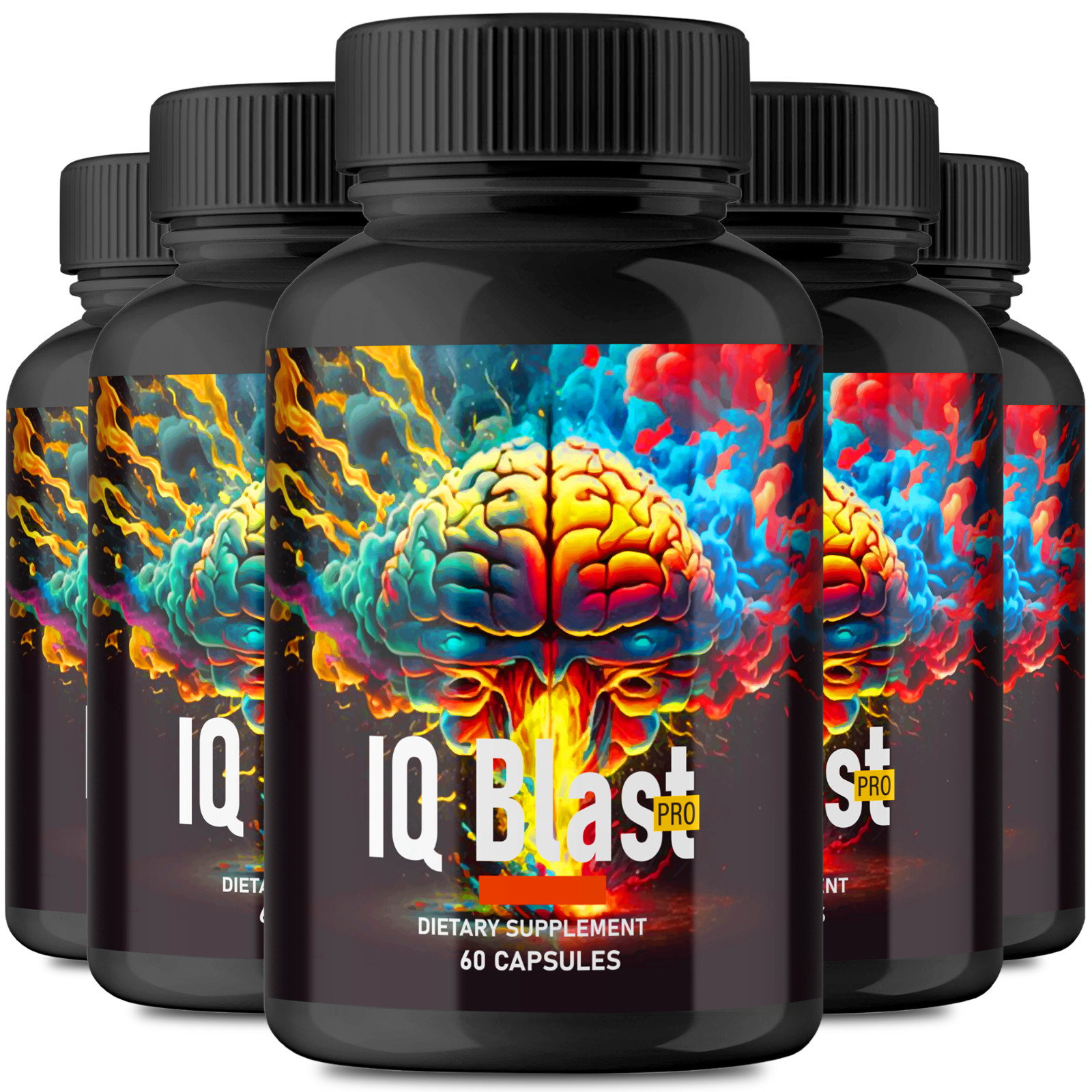 (5 Pack) IQ Blast Pro Brain Supplement Pills IQBlast Pro Capsules (300 Capsules)