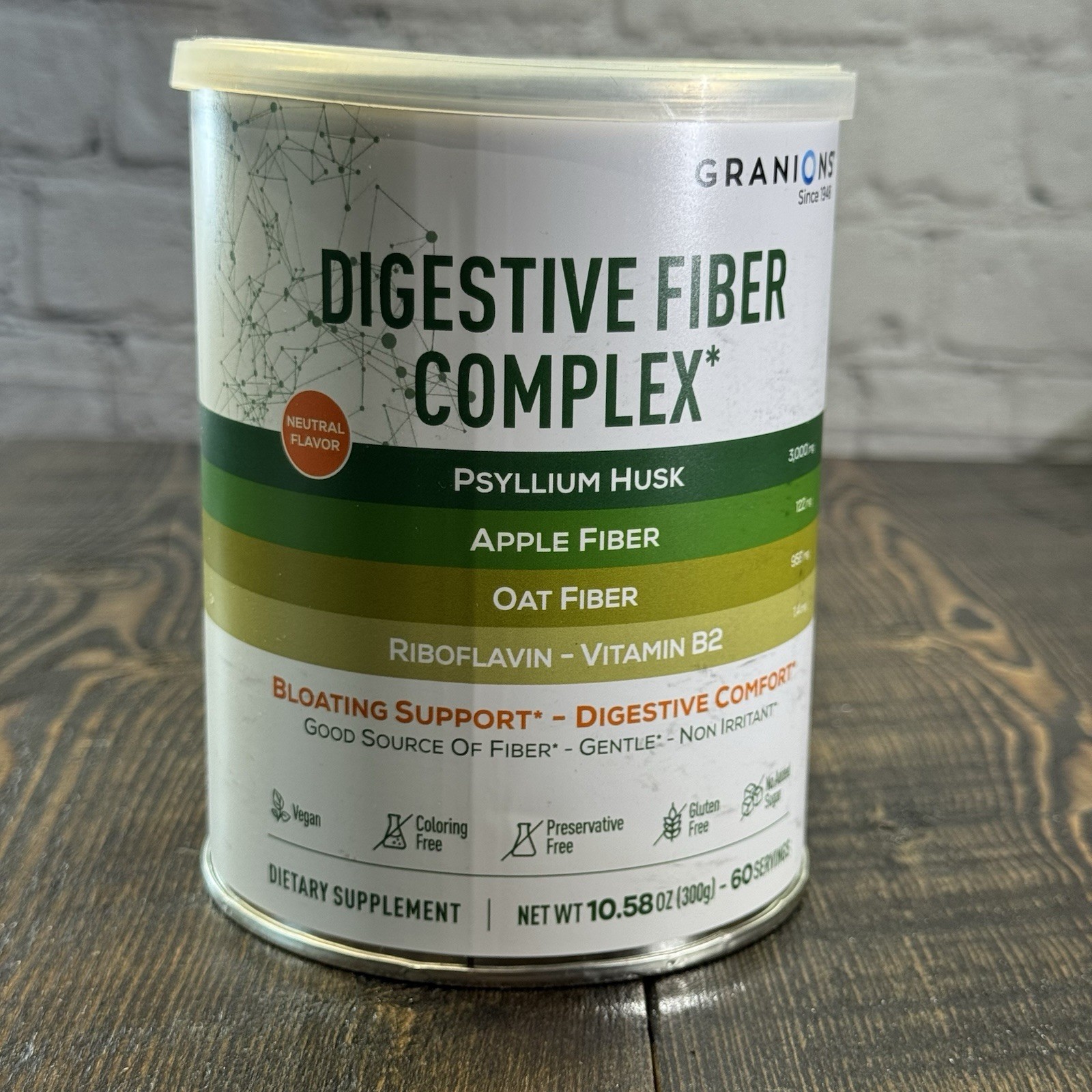 Granions Digestive Fiber Complex Powder – Psyllium Apple Oat – Unflavored 60 ser