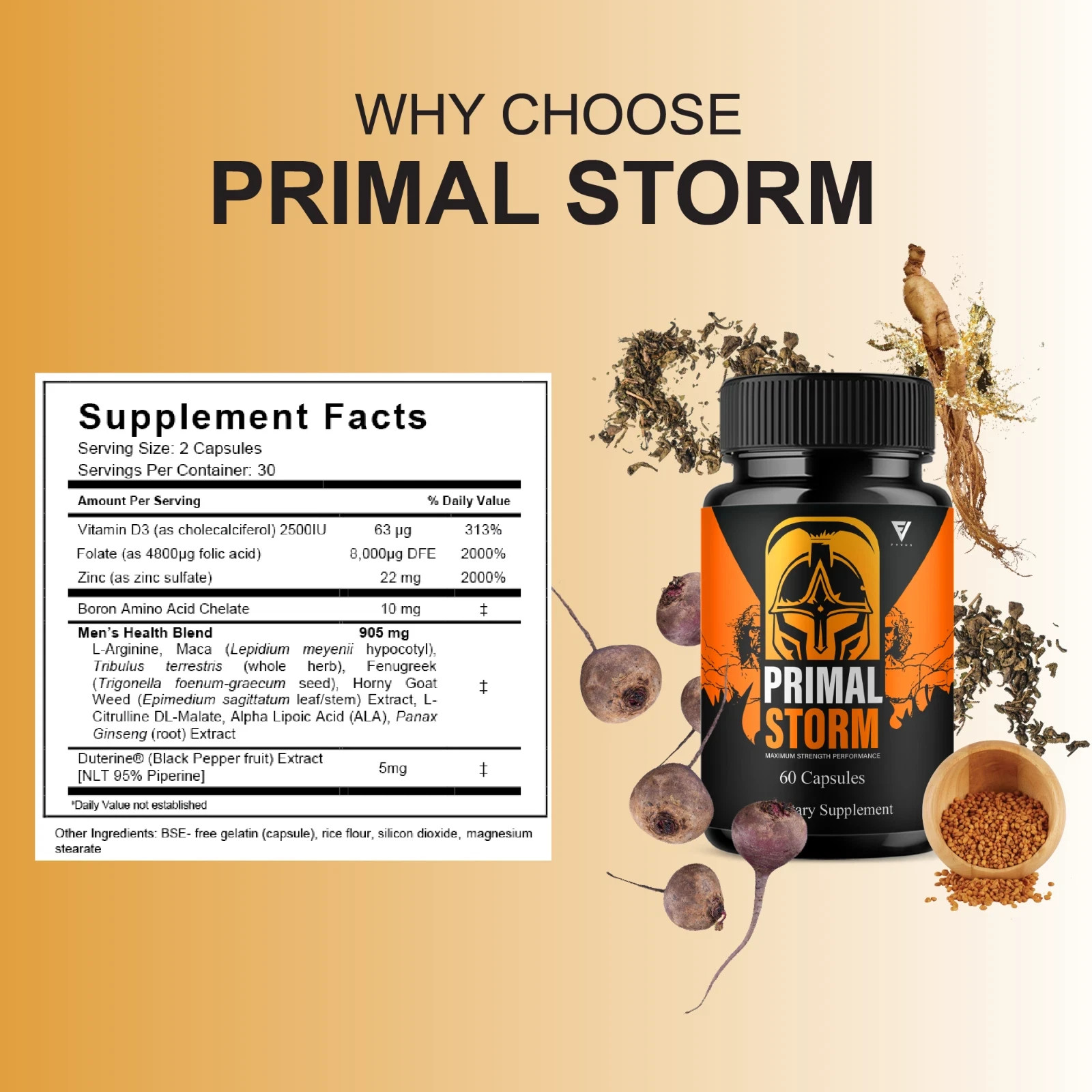 (5 Pack) Primal Storm Performance Support, PrimalStorm Capsules (300 Capsules)