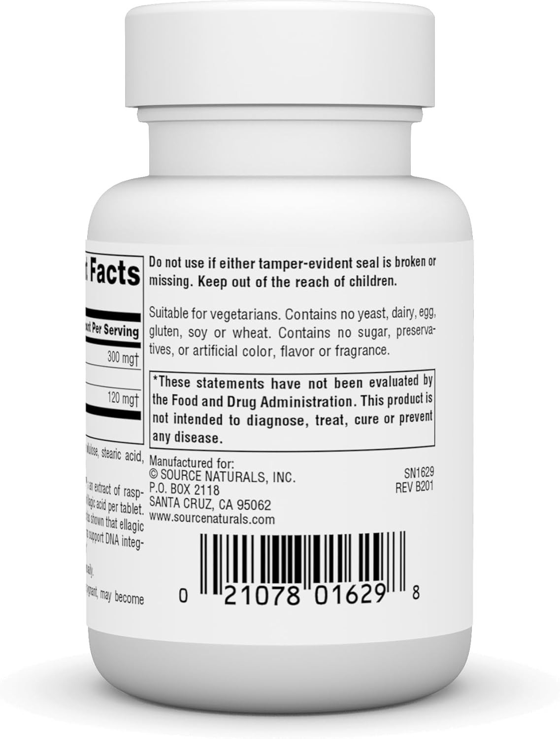 Source Naturals Ellagic Active 300mg 30 Tablets Antioxidant Vegetarian Supplemen