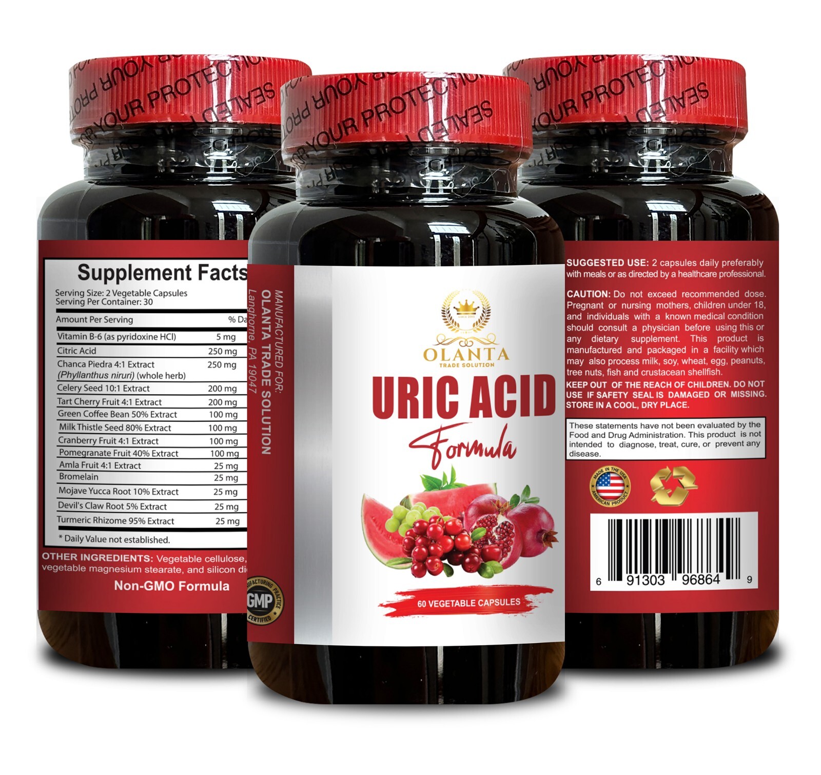 Herbal Uric Acid – URIC ACID FORMULA ADVANCED COMPLEX – joint support supplement