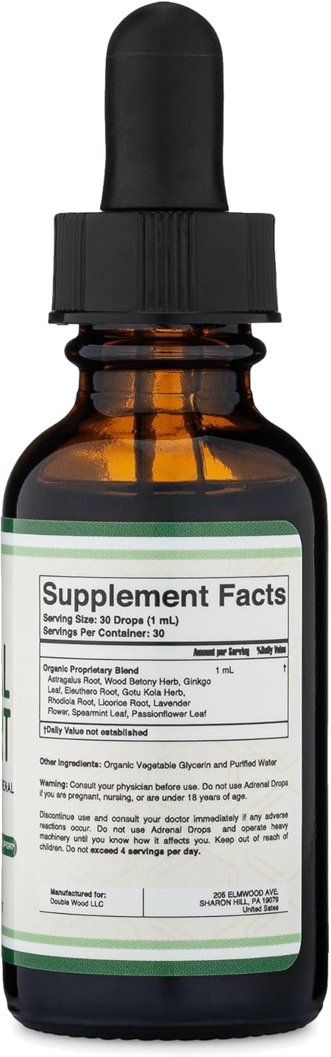 Adrenal Support Supplements (Liquid Drops) – 10 Organic Adaptogens for…