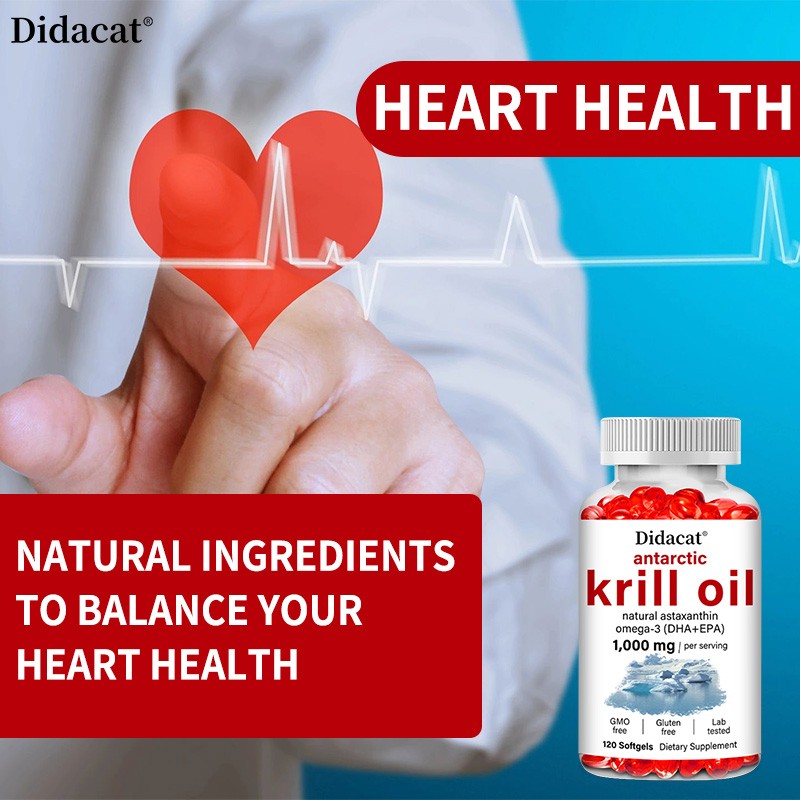 Antarctic Krill Oil 1000mg Softgels – with Omega-3 EPA, DHA & Astaxanthin