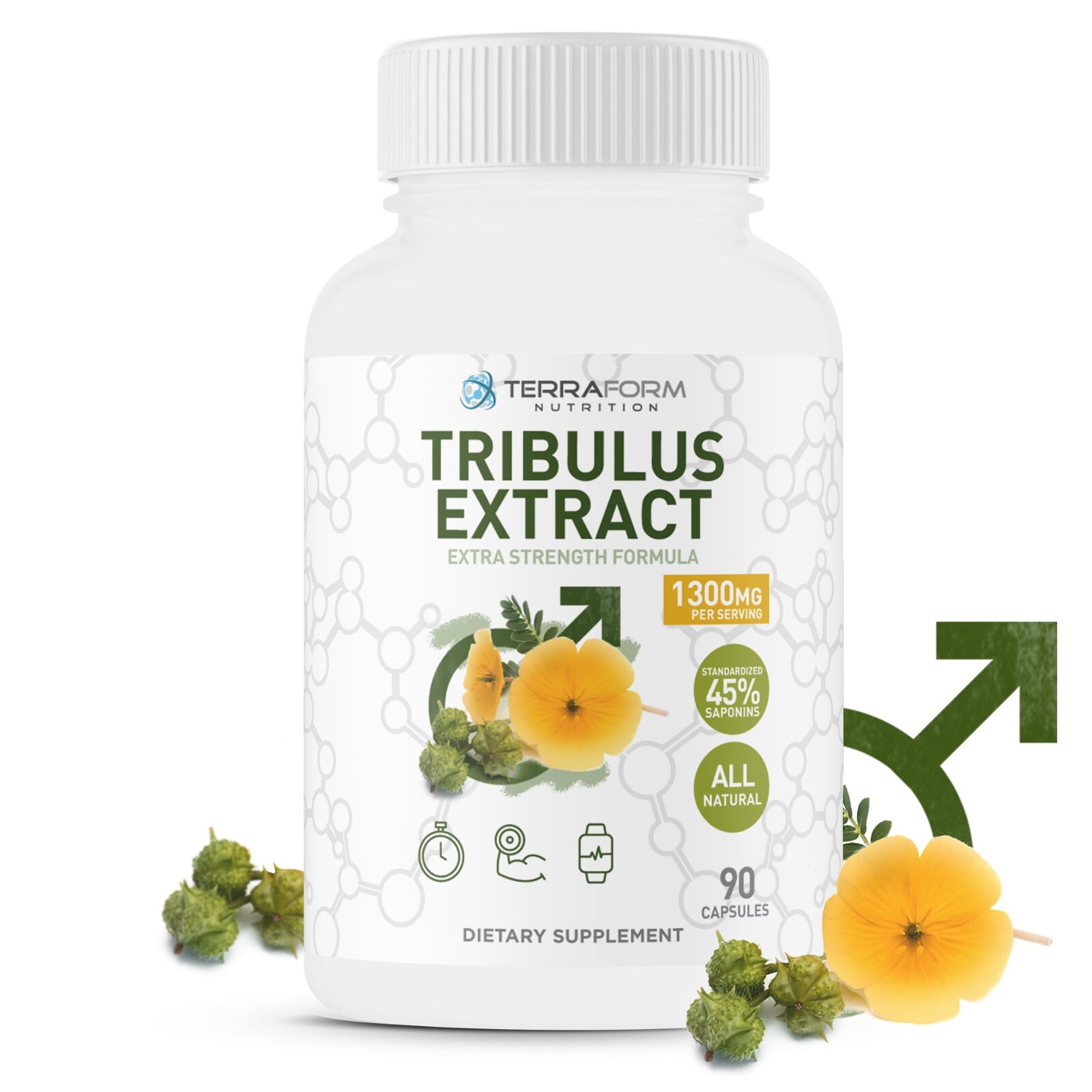 Maximum Strength Tribulus Terrestris 1300mg/45 Servings