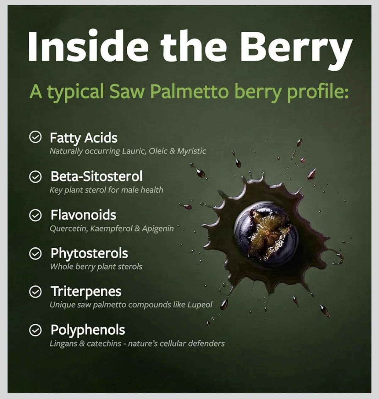 PURE CO USDA Organic Saw Palmetto – Urinary Tract – Whole Berries – 120 Capsules
