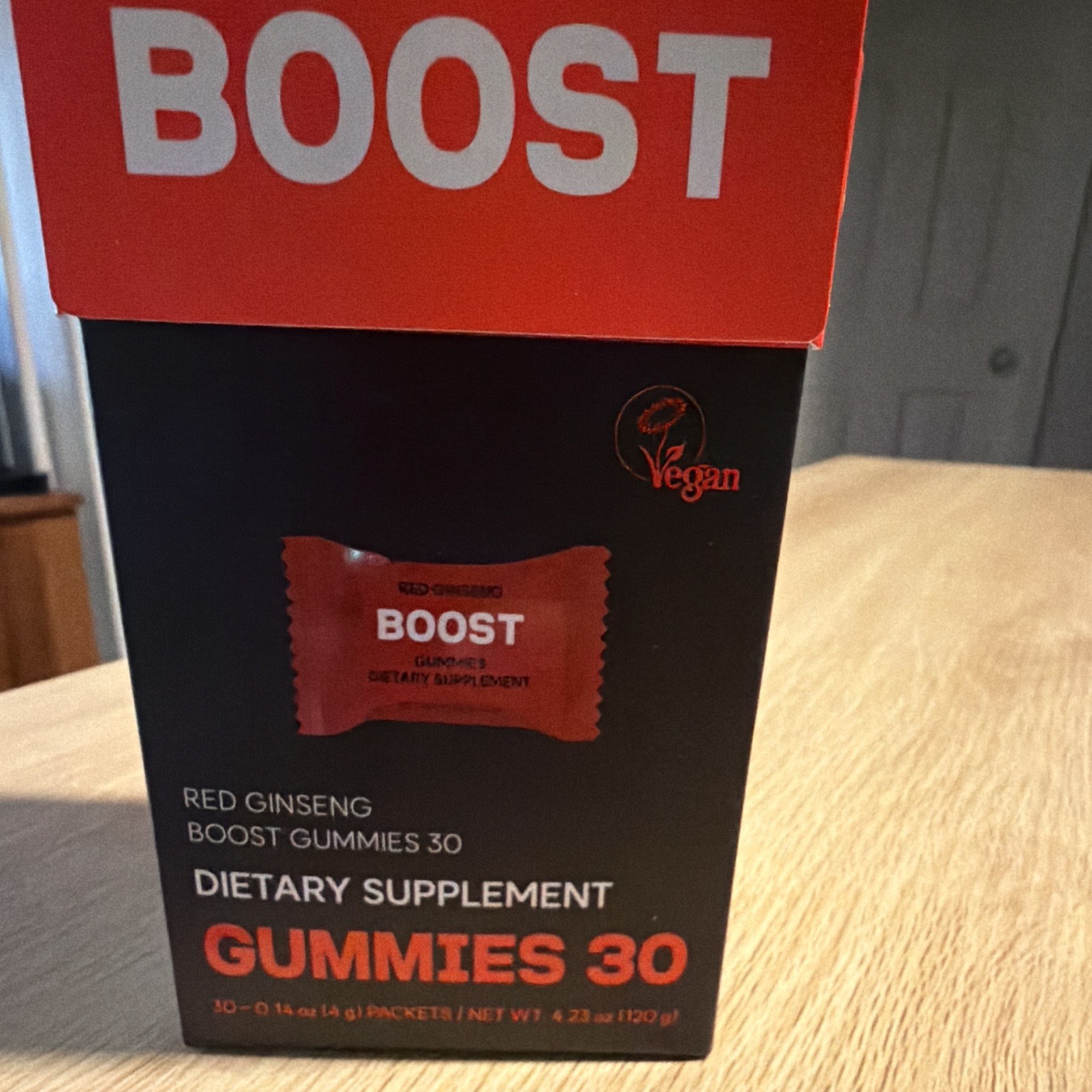 dr.blet BOOST Korean Red Ginseng 400mg Gummies 30ct Strawberry Vegan Exp 06/2027
