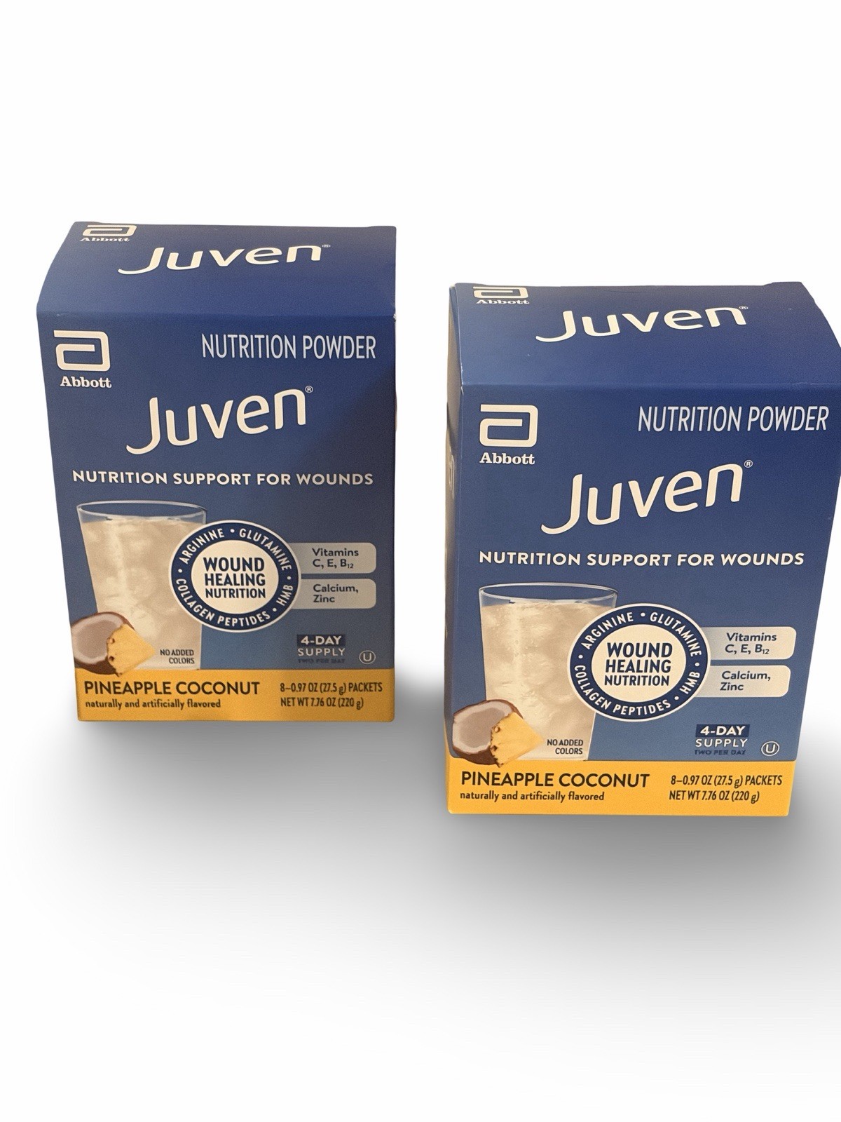 Juven Nutrition Powder Pineapple Coconut Wound Healing 8 Packets Lot of 2 NEW