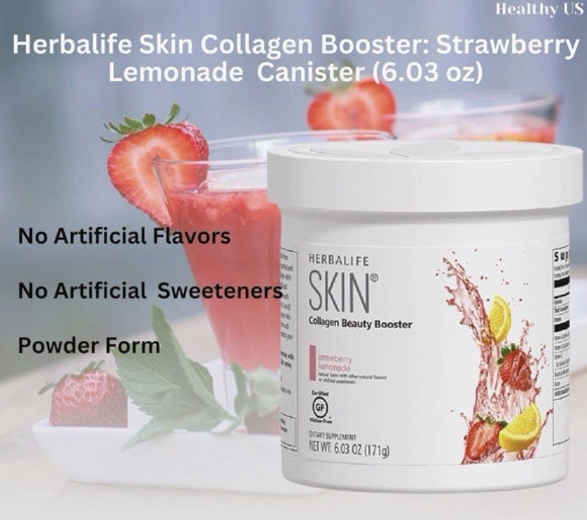 Herbalife Collagen Beauty Booster Strawberry Lemonade 6.03 oz Gluten Free