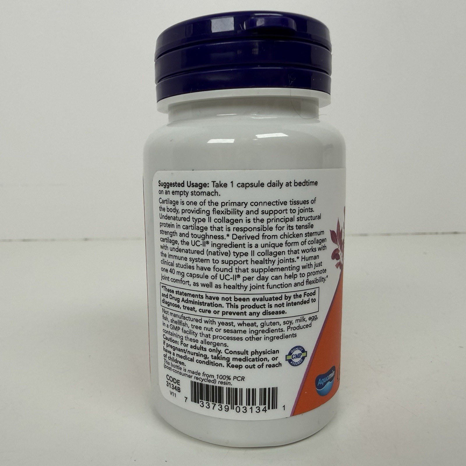 (3) NOW UC II Type II Collagen w/Undenatured Type II Collagen 60 Caps BB 4/2028