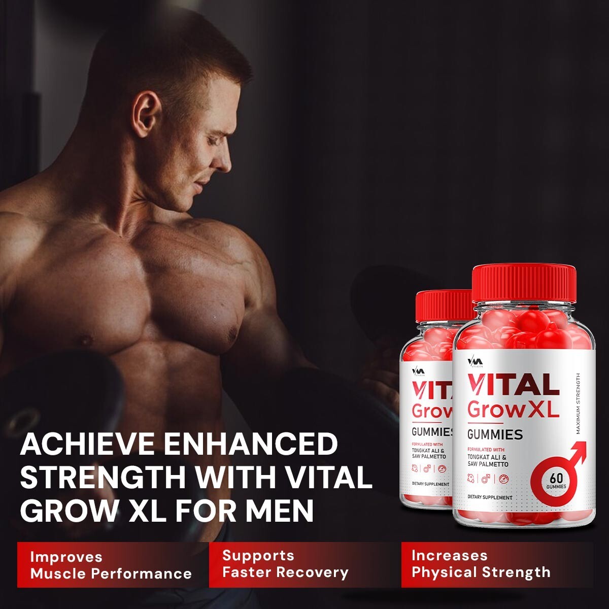 (2 Pack) Vital Grow XL Gummies for Men – VitalGrowXL Maximum Performance, 120…