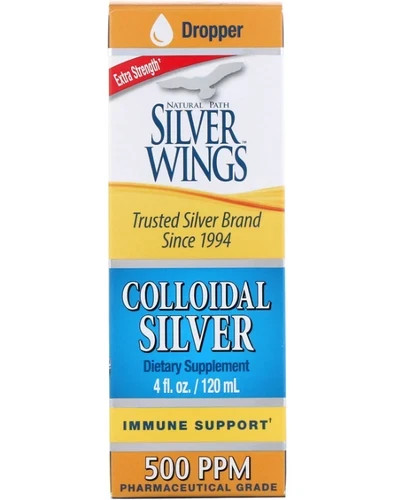 New Sealed Natural Path Silver Wings Colloidal Silver 500PPM 4 oz.