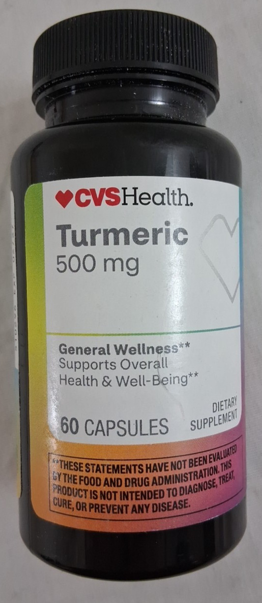 CVS Health TURMERIC 500mg 60 Capsules NEW Exp 02/27
