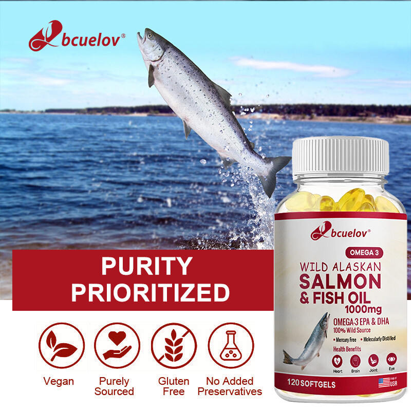 Omega 3 Fish Oil 1000mg Caps 180mg EPA 120mg DHA with Vitamin E 30/60/120Caps