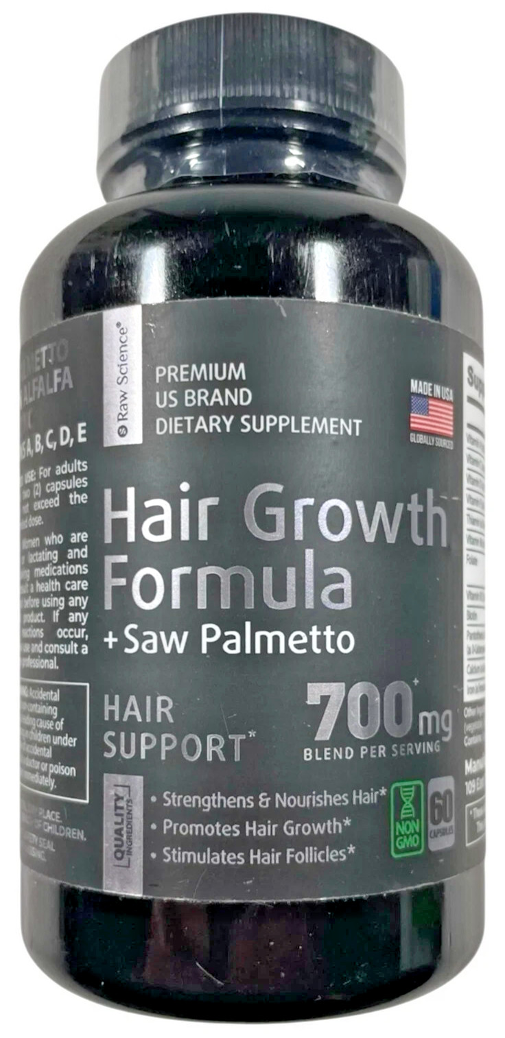 Raw Science Hair Growth Formula -Promotes Hair Growth -700 mg – 60 caps