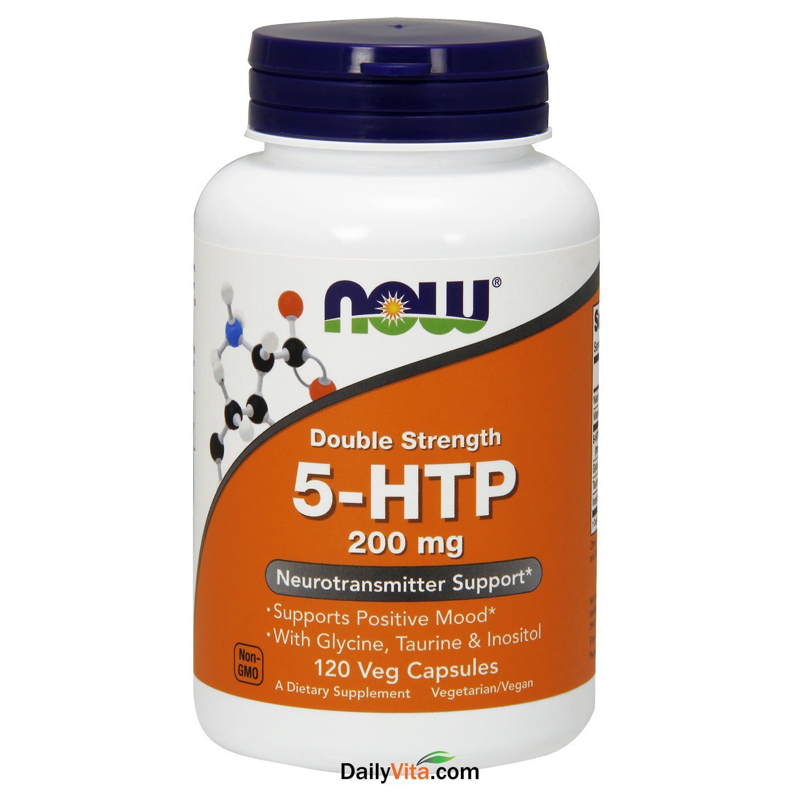 NOW FOODS 5-HTP Double Strength 200 mg 120 Veg Capsules