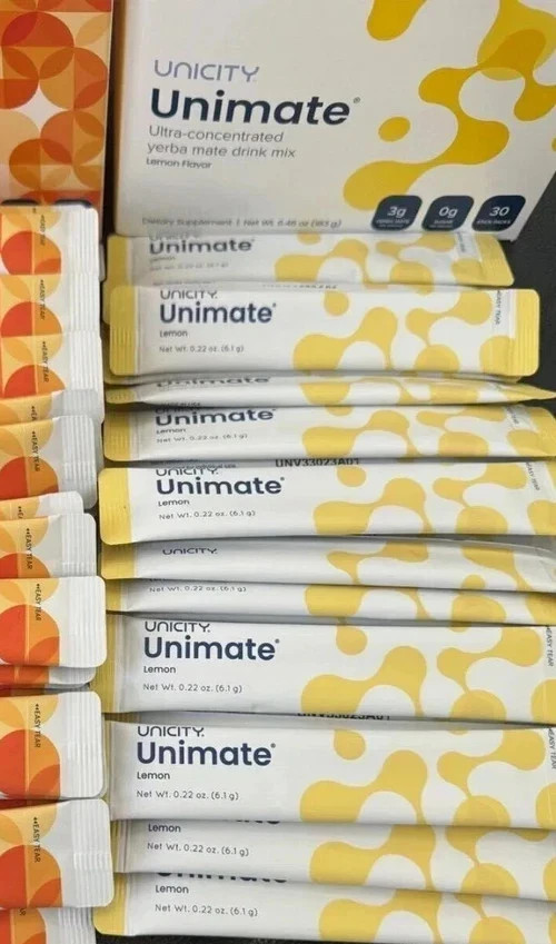 Unicity Unimate Yerba Mate Supplement LEMON Flavour 30 Sachet – FREE SHIPPING