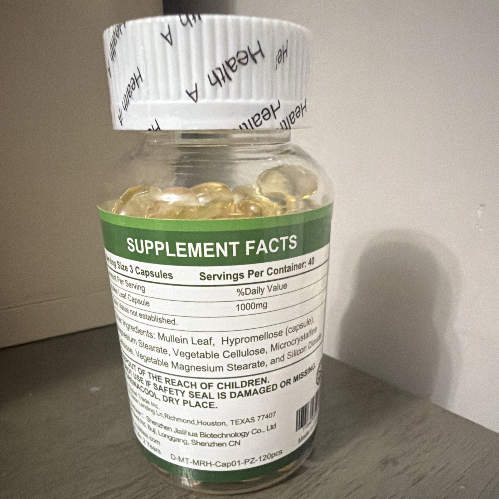 Mulittea Extra Strength Mullein Leaf 1000mg 120 Capsules Vegetarian Exp 04/2027