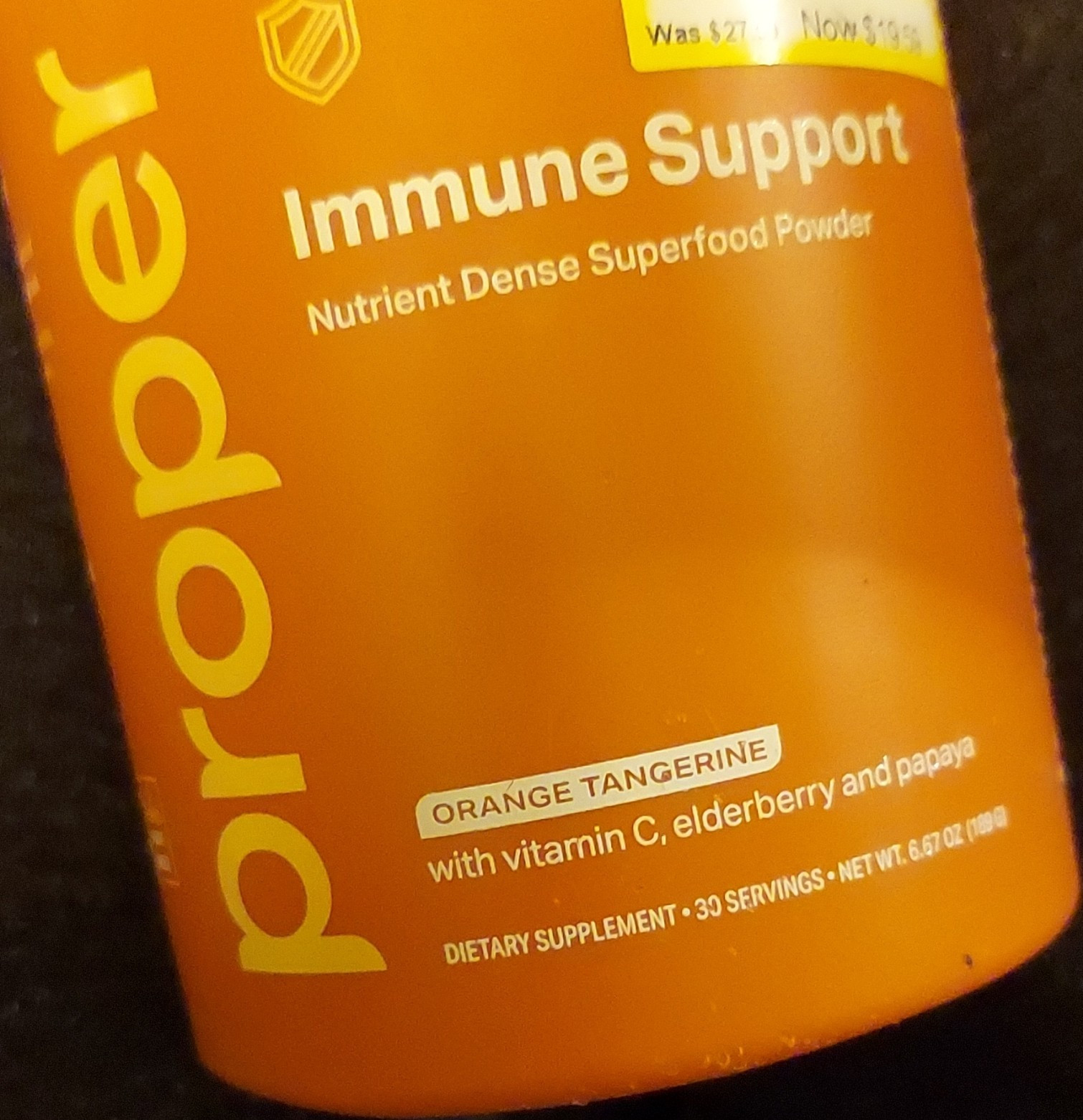 Proper Immune Support Superfood Powder Orange Tangerine 6.67oz