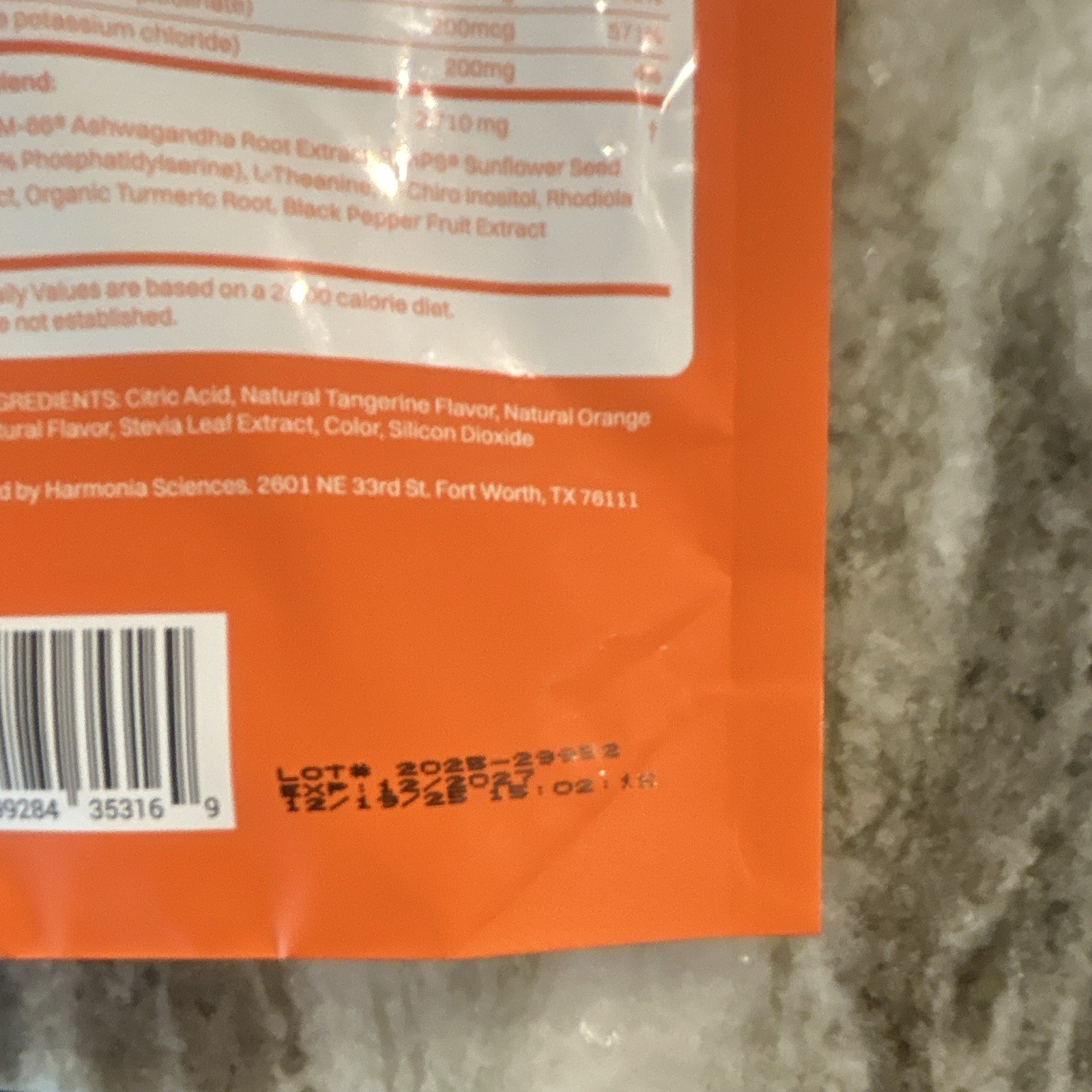 Harmonia Cortisol Support Powder Drink Mix Orange 30 Servings 6.25oz