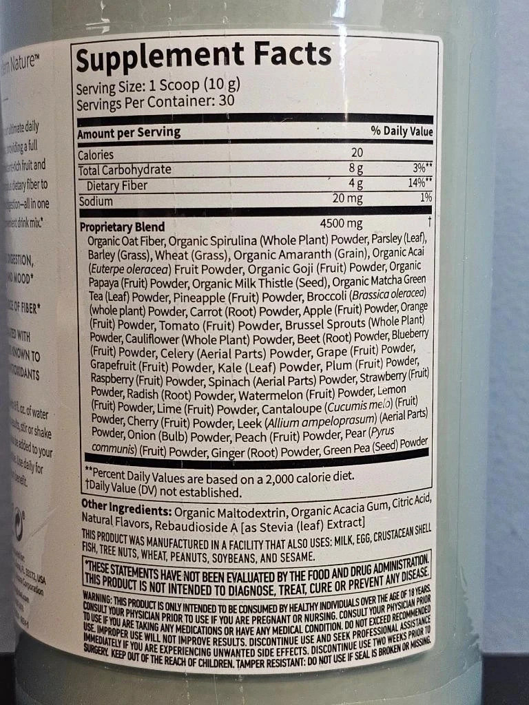 Monat Total Greens Superfood Mix Natural Berry Flavor 10.5 oz Exp 7/2026 – NEW!