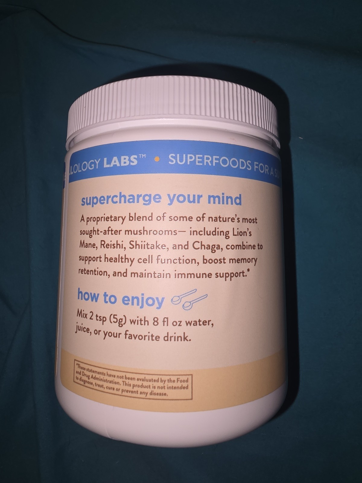Wellology Labs Mushrooms & Adaptogens Powder Immune Focus Vegan 7oz 198g