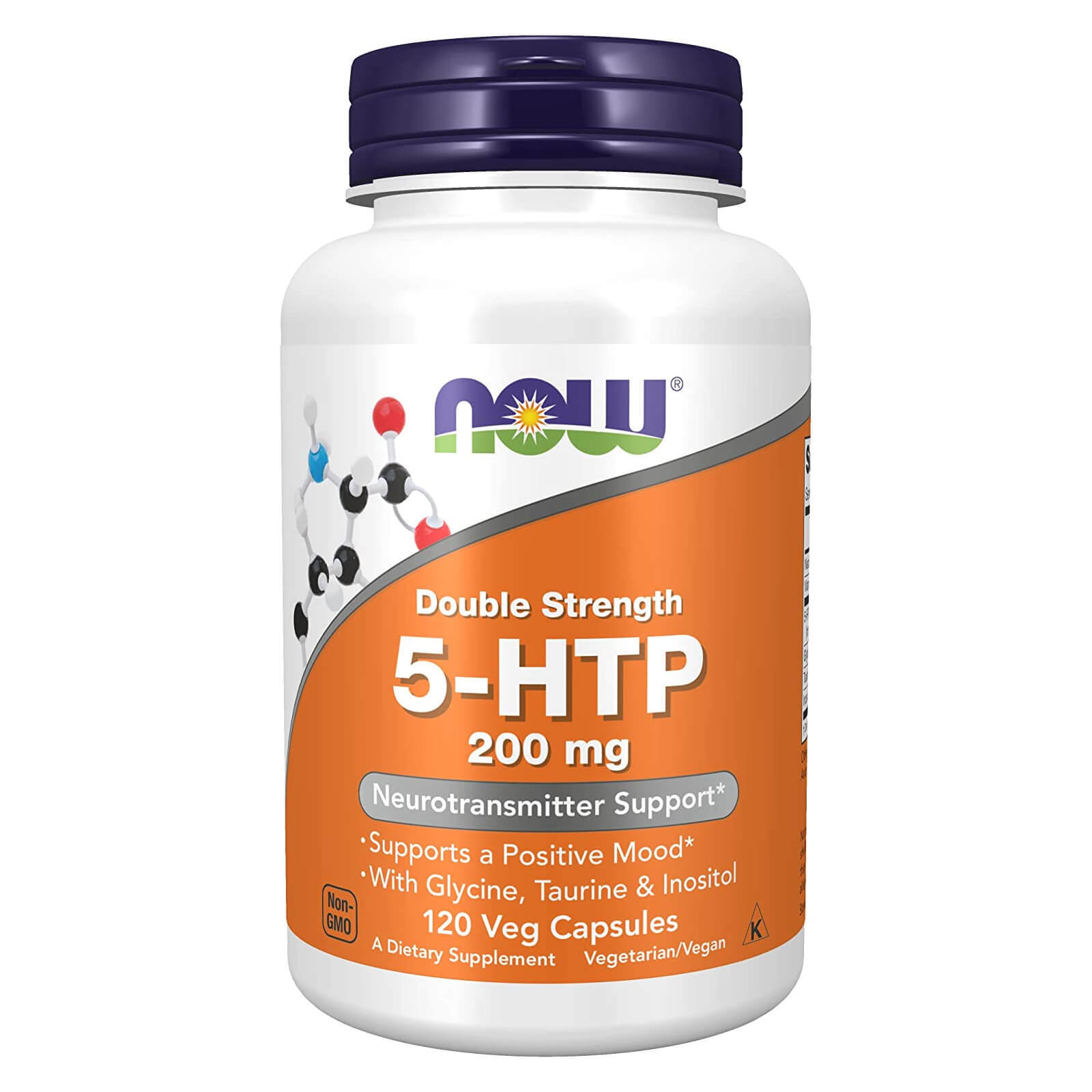NOW FOODS 5-HTP Double Strength 200 mg 120 Veg Capsules