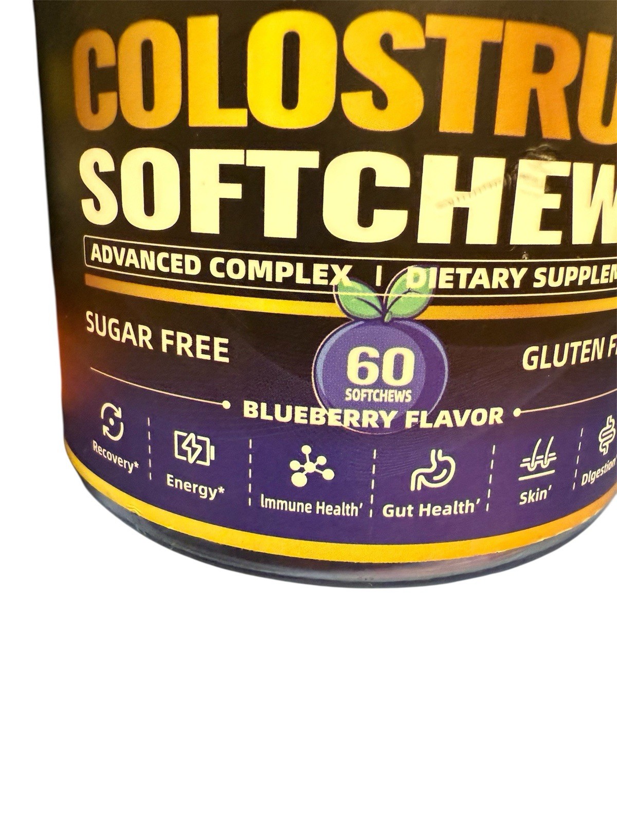 Lot Of 2 Colostrum SoftChews Supplement Gummy Chews 60 Gummies Orange/Blueberry