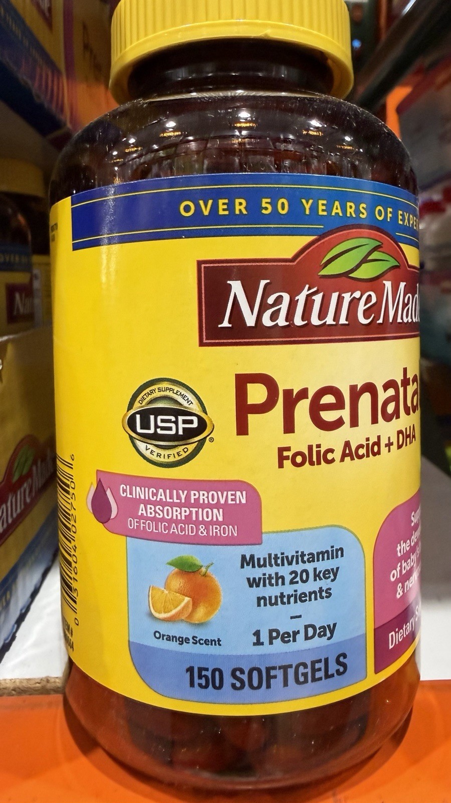 Nature Made Prenatal Multi + DHA & Folic Acid 150 Softgels – 5 Month Supply -NEW