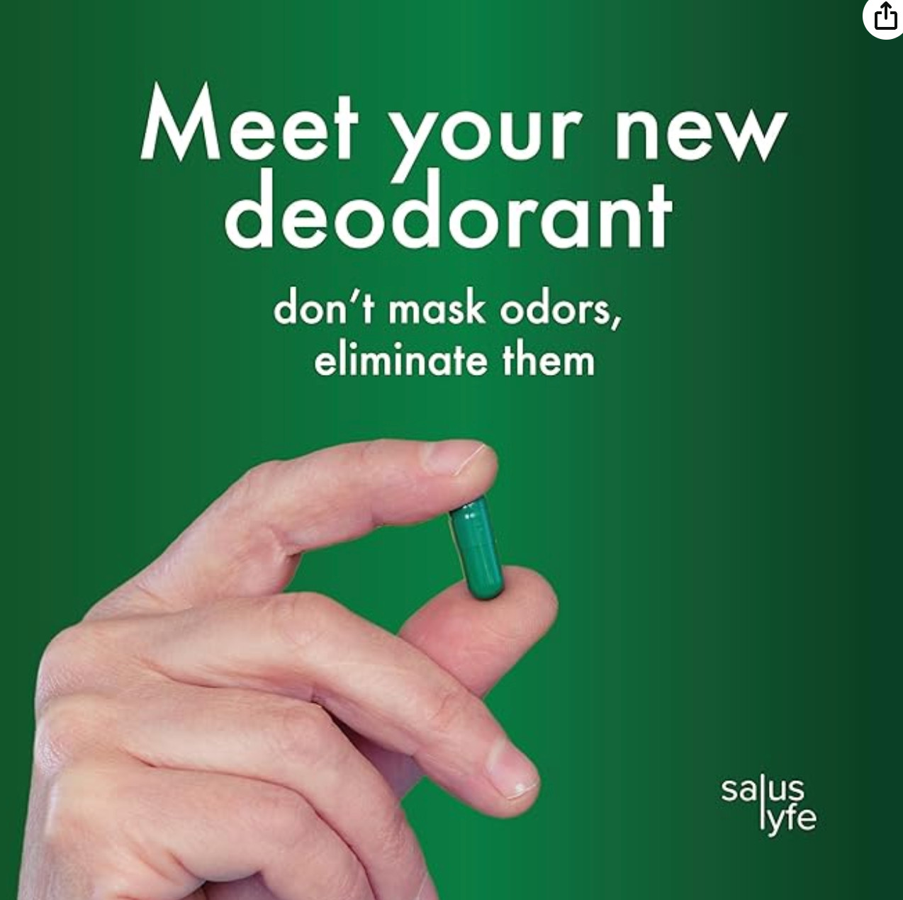 Salus Lyfe Body Deodorizing Supplement All Natural Full Body Deodorizing 60 ct