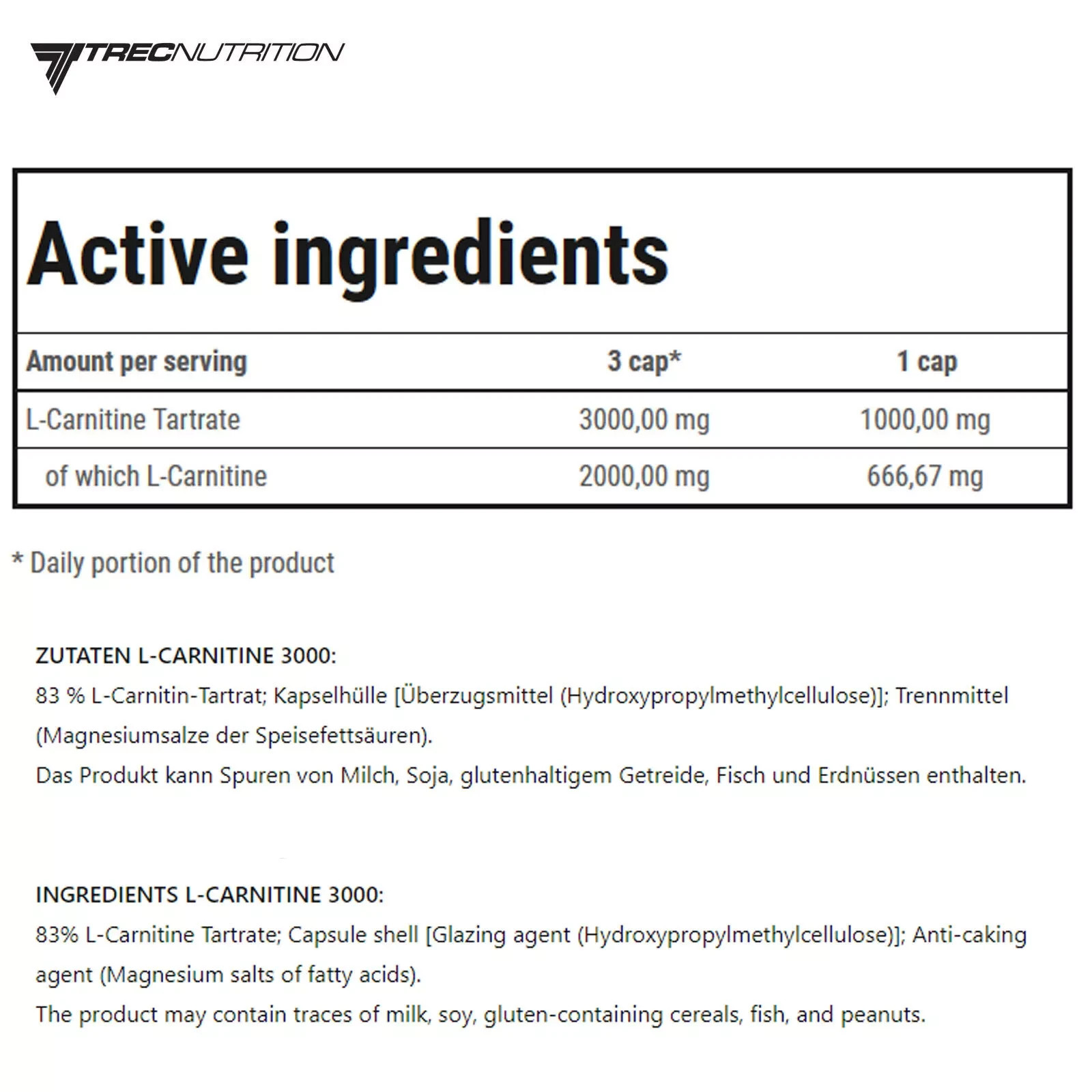 L-CARNITINE 3000 mg – 60-120 Capsules – Fat burner Weight loss Endurance Energy