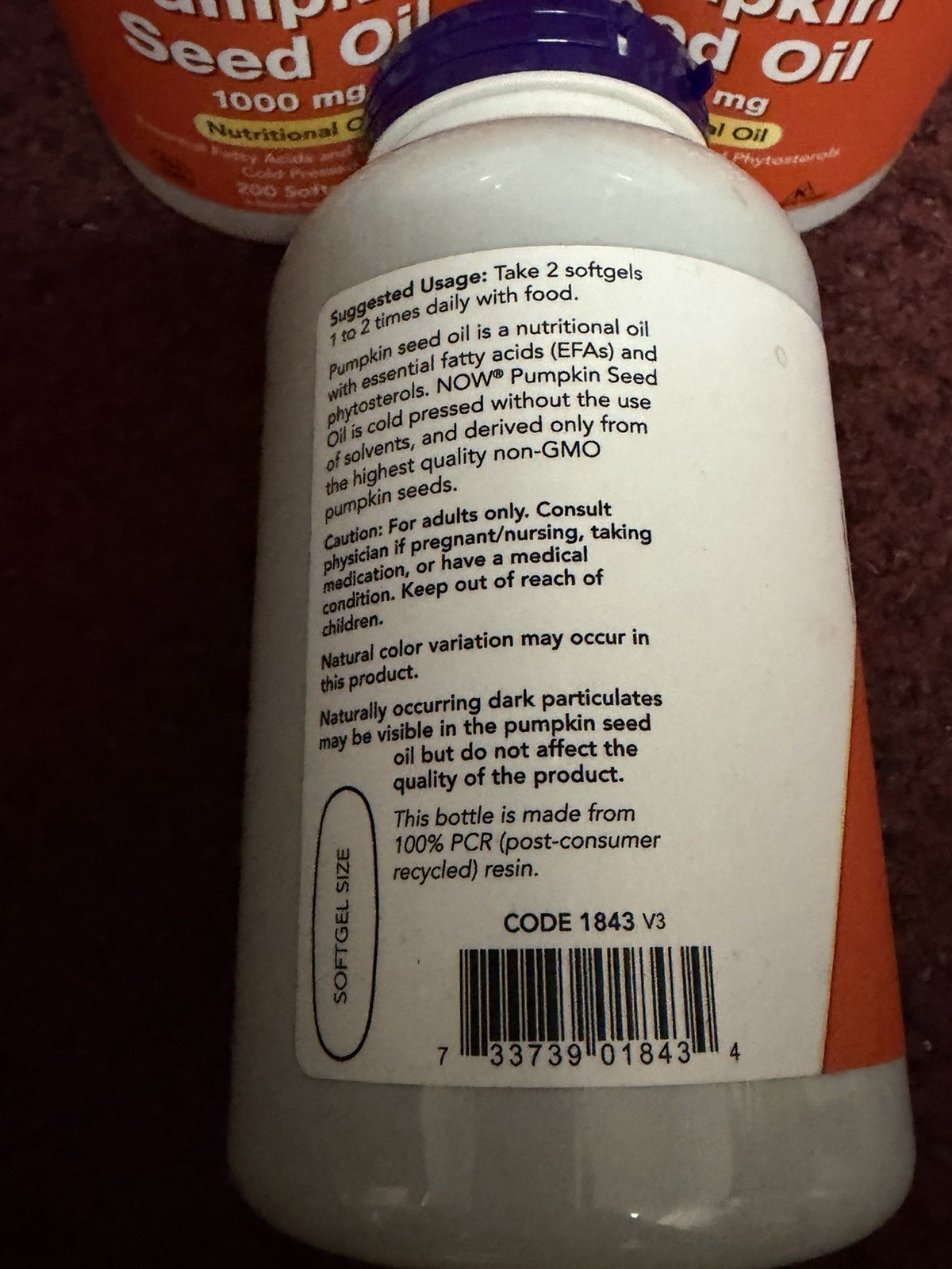 Now Foods – 6x Pumpkin Seed Oil 1000mg Phytosterols 200 Softgels [Exp: 09/2027]